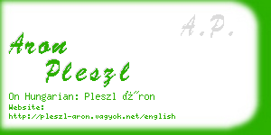 aron pleszl business card